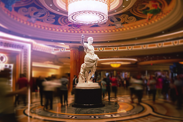 A statue inside of Caesars Palace, Las Vegas.
