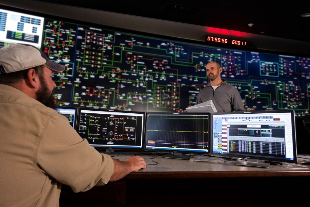 The control room at Hoosier Energy.