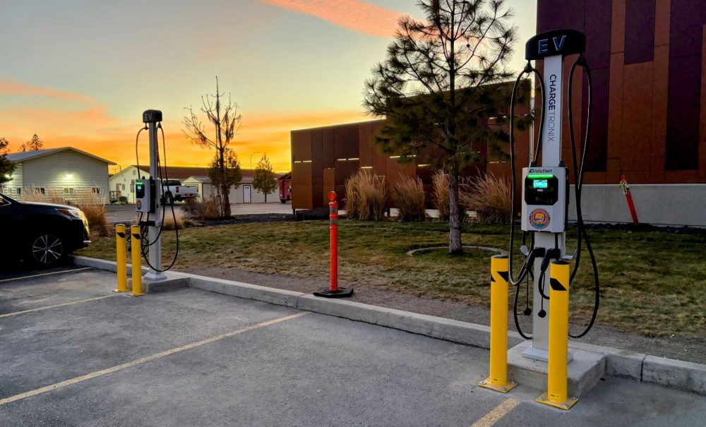 EVolution EV chargers installed on the Colville Tribes reservation.
