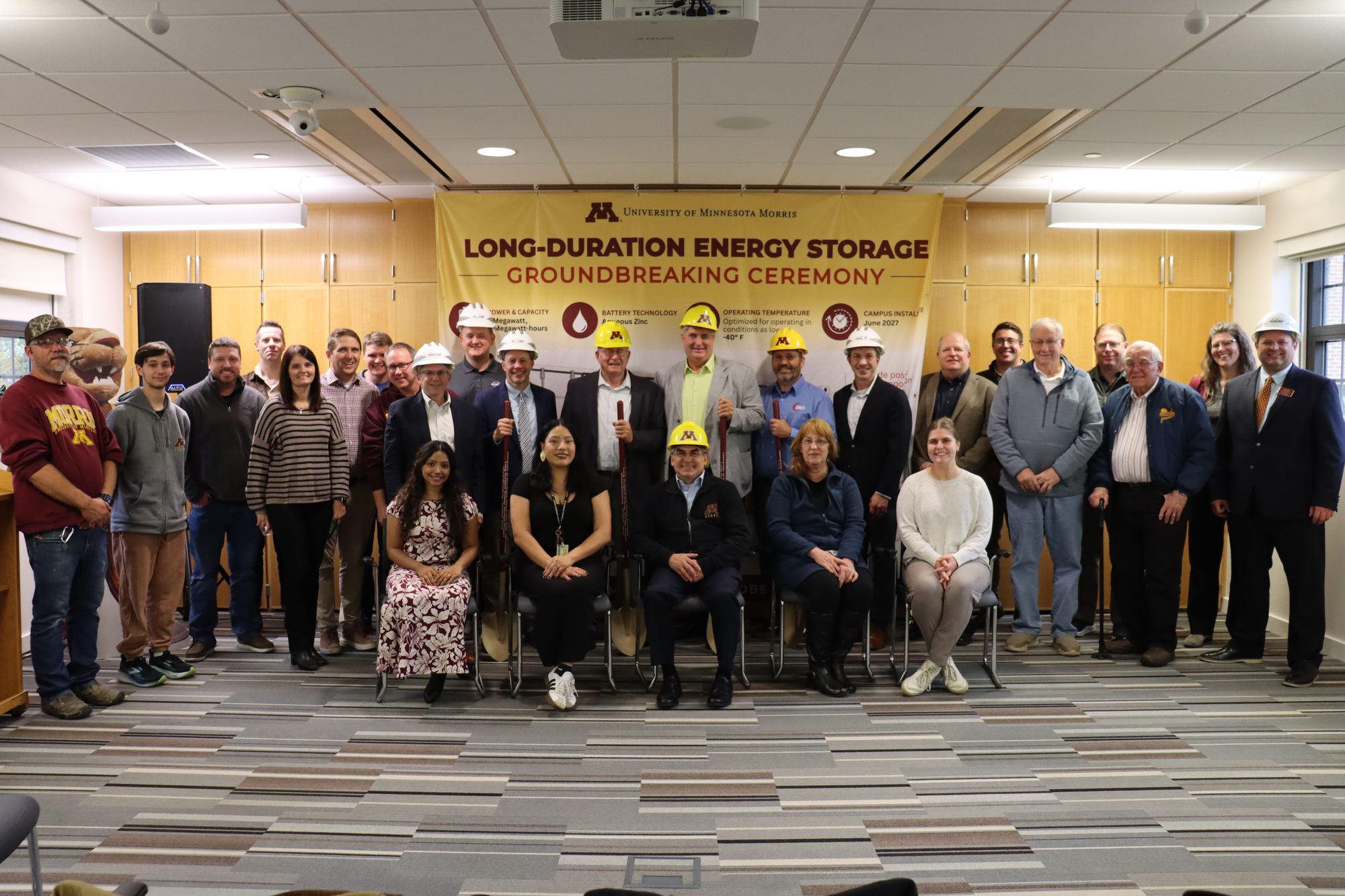 Partners, university staff, students and guests gather for a group photo at the groundbreaking