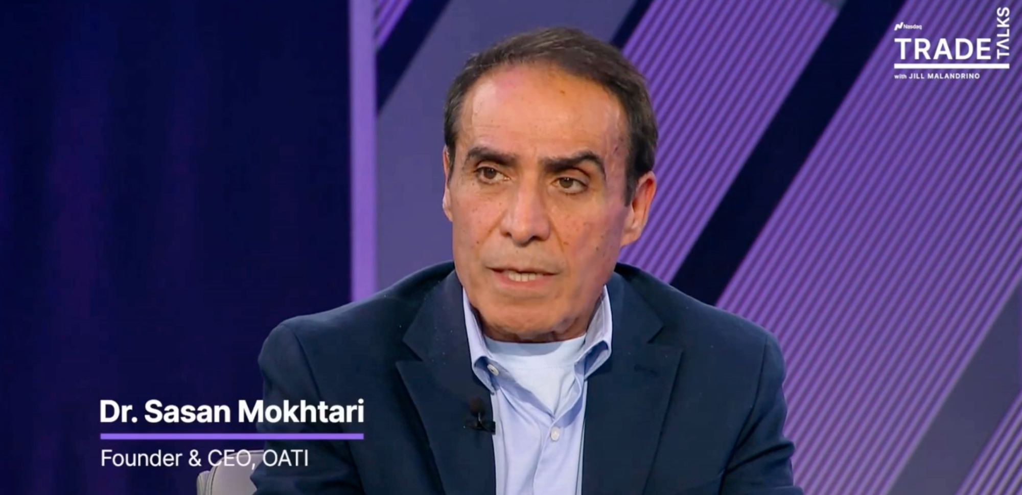 Sasan Mohktari on the set of Nasdaq TradeTalks