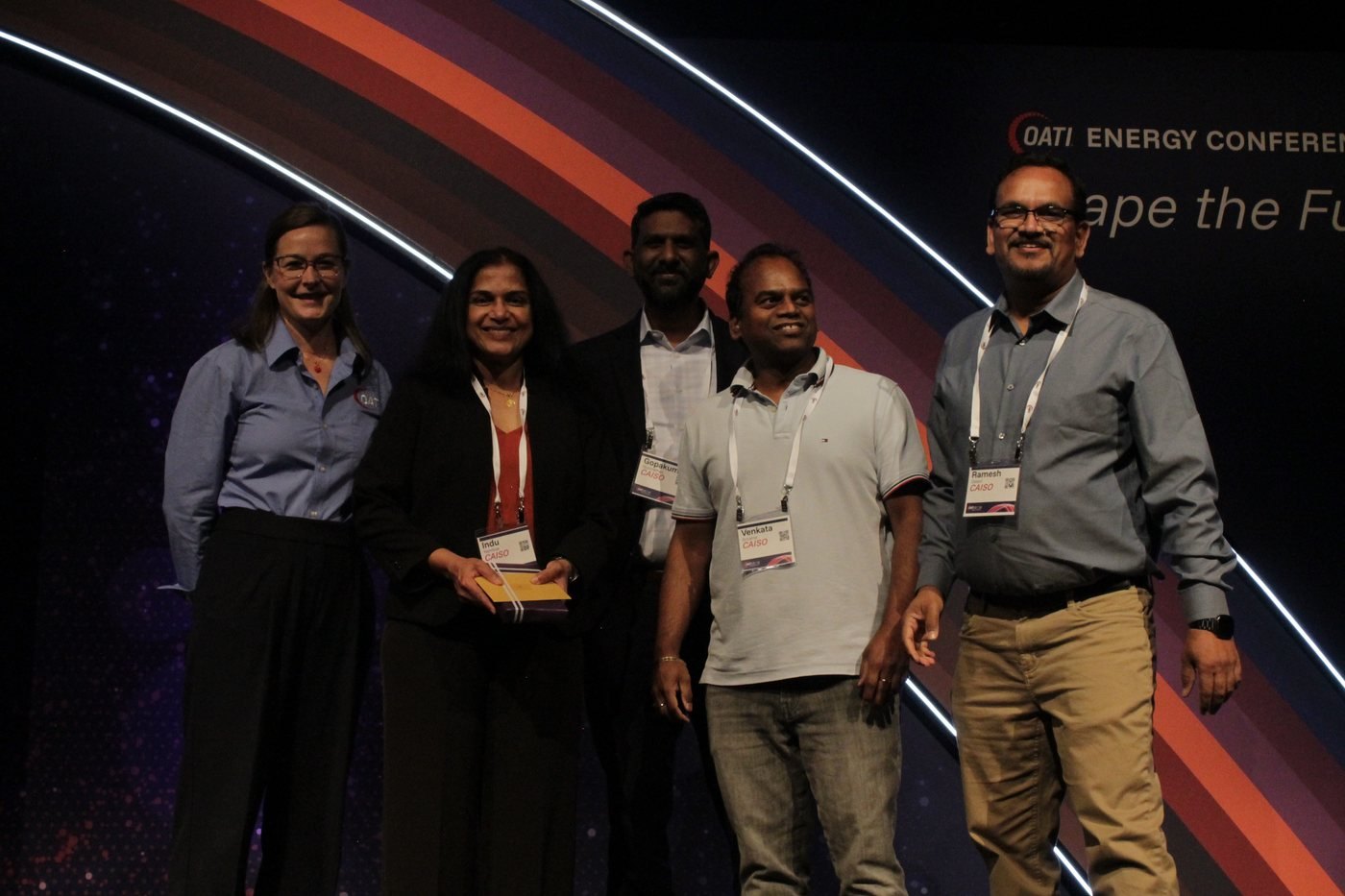 The California ISO team with the AI Intelligence Award, Reliability